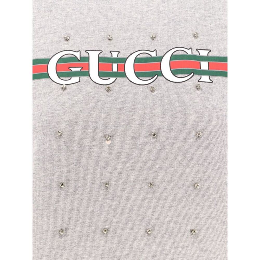 Gucci Women Cotton Sweatshirt With All-Over Rhinestones - Picture 4 of 5